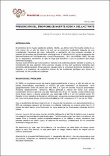 Portada Prevención del síndrome de muerte súbita del lactante