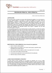 Portada Prevención prenatal visita prenatal