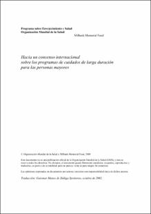 Portada Programa sobre envejecimiento y salud