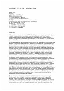 Portada El grado cero de la escritura