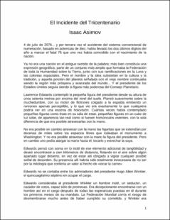 Portada El incidente del tricentenario