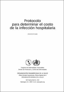 Portada Protocolo para determinar el costo de la infección hospitalaria
