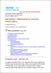 Portada Protocolo revisado de la angina inestable