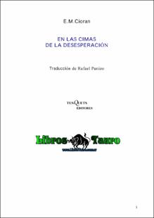 Portada En las cimas de la desesperación