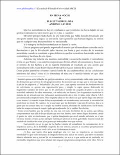 Portada En plena noche o el bluff surrealista