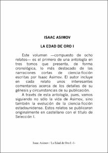 Portada La edad de oro. I