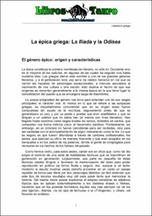 Portada La épica griega : la Ilíada y la Odisea