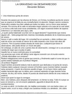 Portada La gravedad ha desaparecido