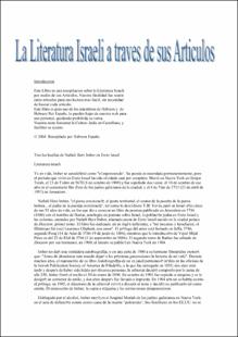 Portada La literatura israelí a través de sus artículos