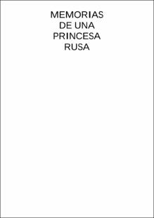 Portada Memorias de una princesa rusa