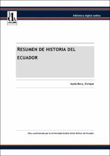 Portada Resumen de historia del Ecuador