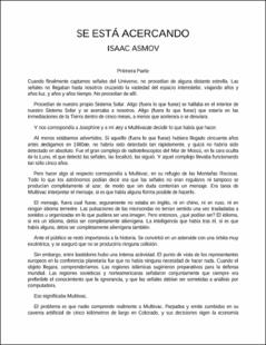 Portada Se está acercando