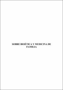 Portada Sobre bioética y medicina de familia
