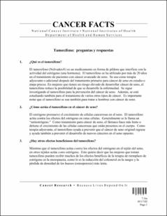 Portada Tamoxifeno : preguntas y respuestas