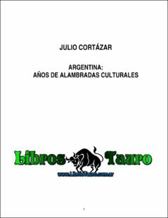 Portada Argentina : años de alambradas culturales