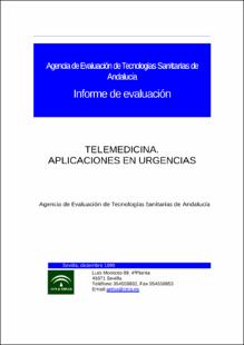 Portada Telemedicina : aplicaciones en urgencias