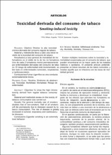 Portada Toxicidad derivada del consumo de tabaco
