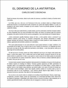 Portada El demonio de la Antártida