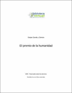 Portada El premio de la humanidad