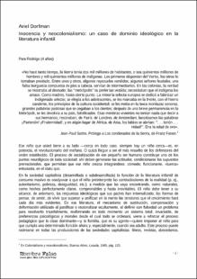 Portada Inocencia y neocolonialismo : un caso de dominio ideológico en la literatura infantil