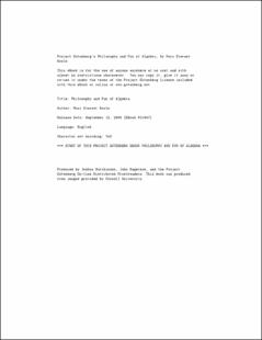 Portada Philosophy and fun of Algebra