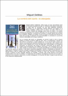 Portada La sombra del ciprés es alargada