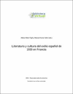 Portada Literatura y cultura del exilio español de 1939 en Francia