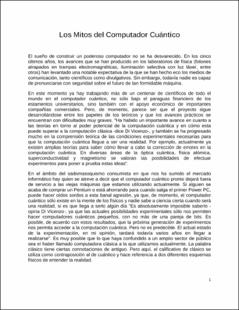 Portada Los mitos del computador cuántico