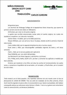 Portada Niños perdidos