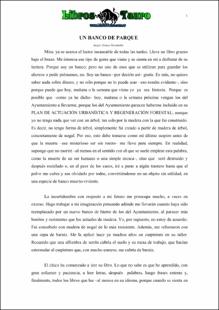 Portada Un banco de parque