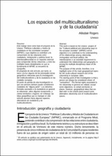 Portada Los espacios del multiculturalismo y de la ciudadanía