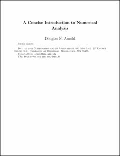 Portada A concise introduction to numerical analysis