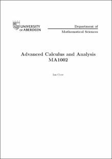 Portada Advanced calculus and analysis