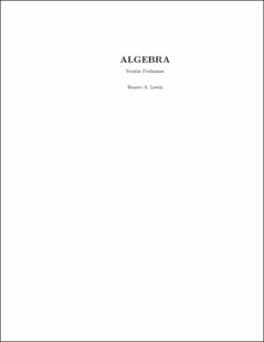 Portada Álgebra : versión preliminar