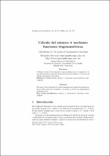 Portada Cálculo del número pi mediante funciones trigonométricas