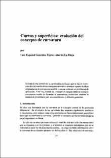 Portada Curvas y superficies: Evolución del concepto de curvatura