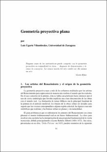 Portada Geometría proyectiva plana