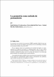 Portada La geometría como método de pensamiento