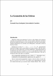 Portada La geometría de las esferas
