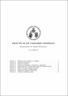 Portada Prácticas de variable compleja