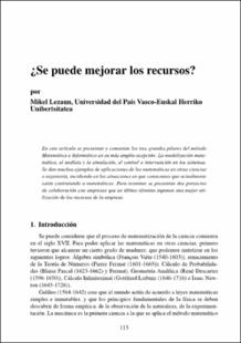 Portada ¿Se puede mejorar los recursos?