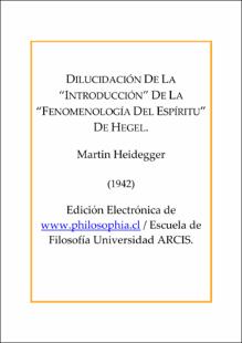 Portada Dilucidación de la introducción de la fenomenología del espíritu de Hegel