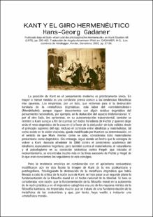 Portada Kant y el giro hermenéutico