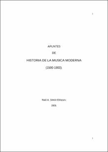 Portada Apuntes de historia de la música moderna : (1500-1900)