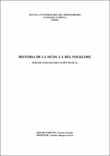 Portada Historia de la música y del folklore