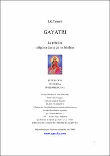 Portada Gayatri : la práctica religiosa diaria de los hindúes