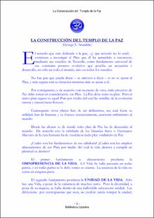 Portada La construcción del templo de la paz