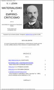 Portada Materialismo y empiriocriticismo