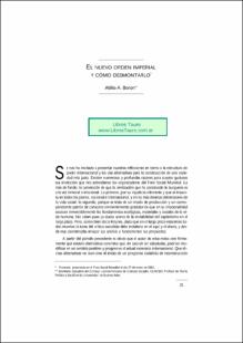 Portada El nuevo orden imperial y como desmontarlo