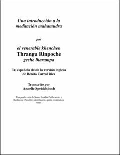 Portada Una introducción a la meditación mahamudra